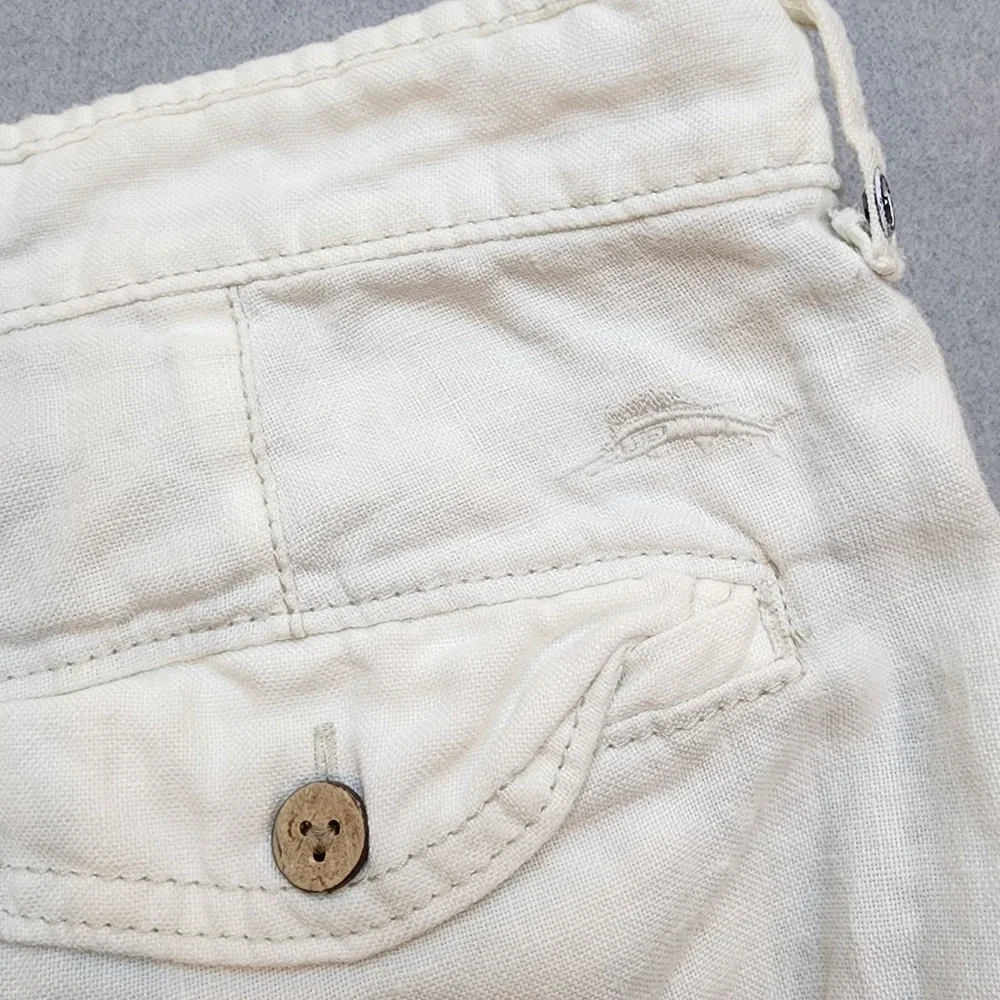 Tommy Bahama Relax 100% Linen Shorts Men's Large Light Cream Beige coastal beach